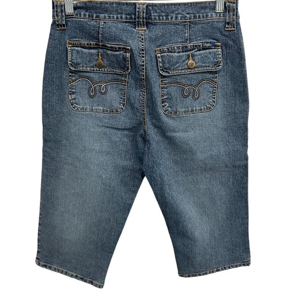 Duplex by Tyte Womens Denim Mid-Rise Casual Bermuda Shorts Sz 10 Relaxed Summer - Picture 2 of 9